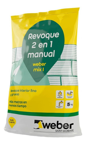 Revoque Interior Weber Mix Fino/grueso X 5kg