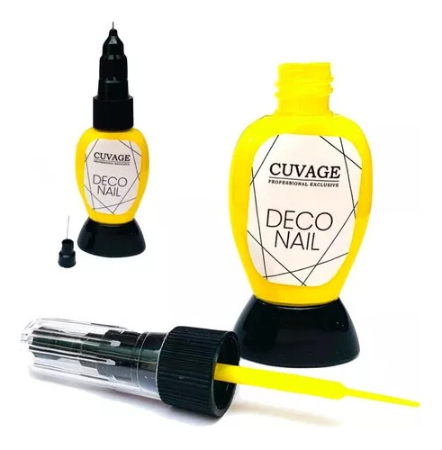 Esmalte Deco Nails Con Pico Decorador Cuvage Amarillo