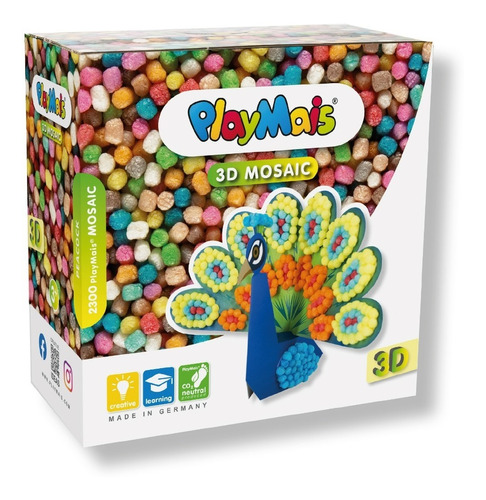 Juguete Playmais Mosaic 3d Pavo Real, 100% Ecológico