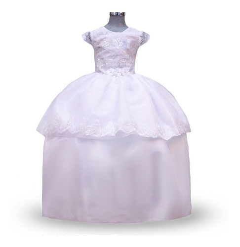Imagen 1 de 6 de Vestido De Primera Comunión Modelo 760 Desmontable.