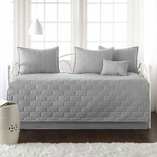 Juego De Funda Para Cama De Día, Gemelo, Gris Acero