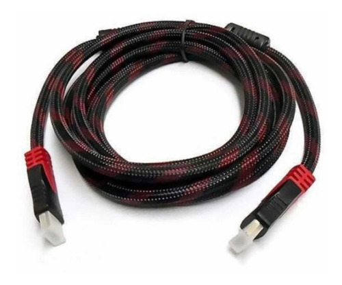 Cable HDMI de 1 HDMI macho a 1 HDMI macho Ele-Gate WI025 negro con rojo de 5m