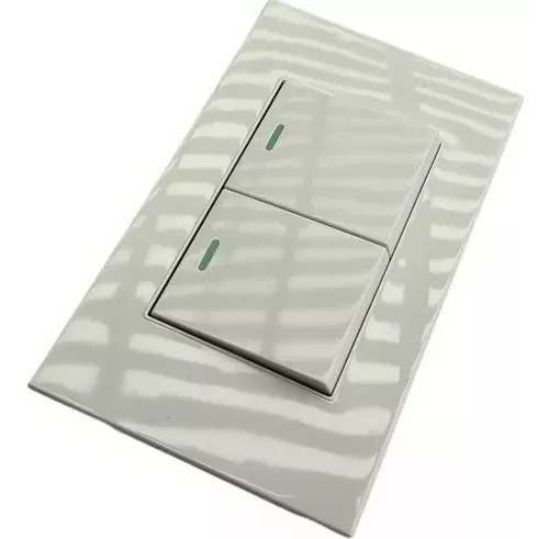 Interruptor Doble Sobrepuesto Blanco Boton Ancho