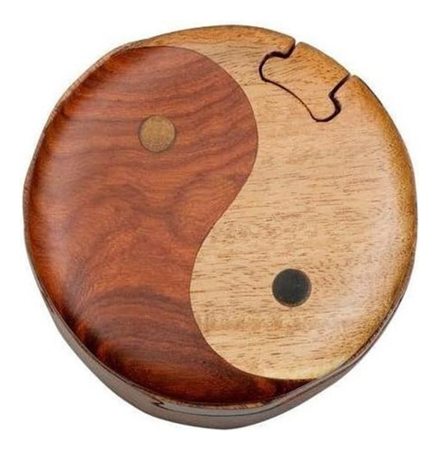 Yin & Yang - Caja De Rompecabezas De Madera Hecha A Mano Sec