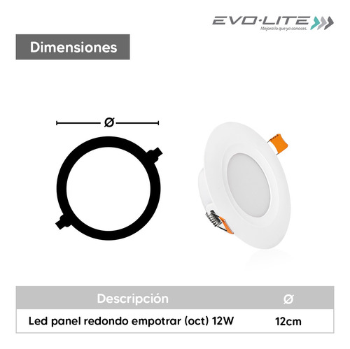 Led Panel Octogonal Redondo 12w