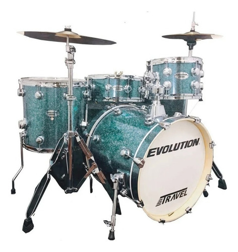 Bateria Viajera Evolution 4 Piezas Atriles Asiento Platillos