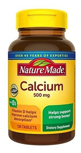 Nature Made Calcio 500 Mg Vitamina D3 130 Tabletas Sabor N/a