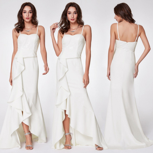 Vestido Novia Fiesta Egresadas Blanco Importado