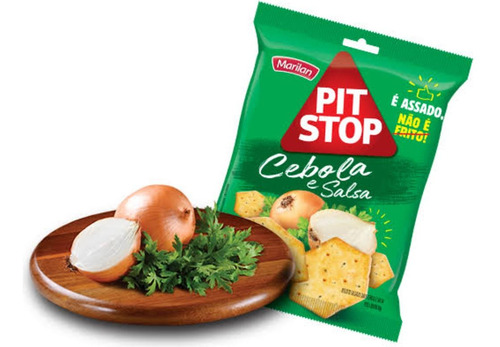 Biscoito Salgado Pit Stop Cebola E Salsa 80gr - Kit Com 12