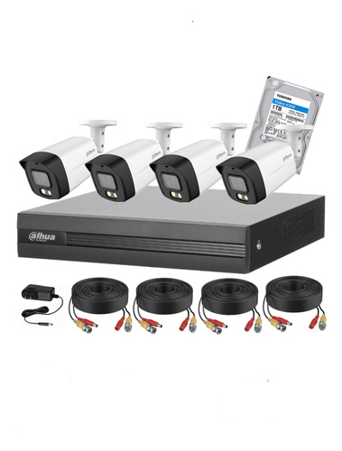 Cctv Kit Pro Dahua Dvr + 4 Cam 4k C/mic Con Disco Duro 1tb