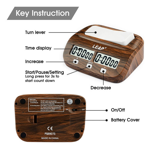Reloj De Ajedrez Digital Leap Chess Clock Profesional Para B