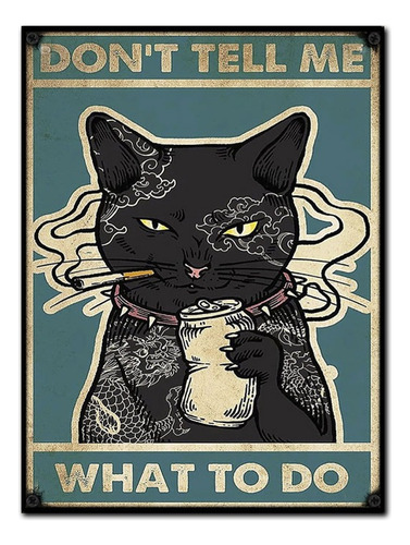 #1011 - Cuadro Decorativo Gato Poster Beer Vintage No Chapa