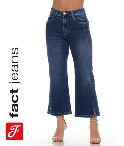 Calça jeans pantacourt flare 2025
