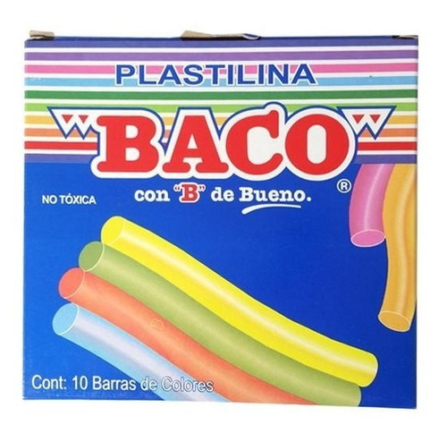 Plastilina Escolar De Colores 10 Cajas Con 10 Barritas Baco