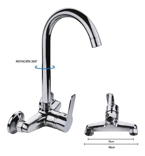 Griferia monocomando de pared para baño clearance