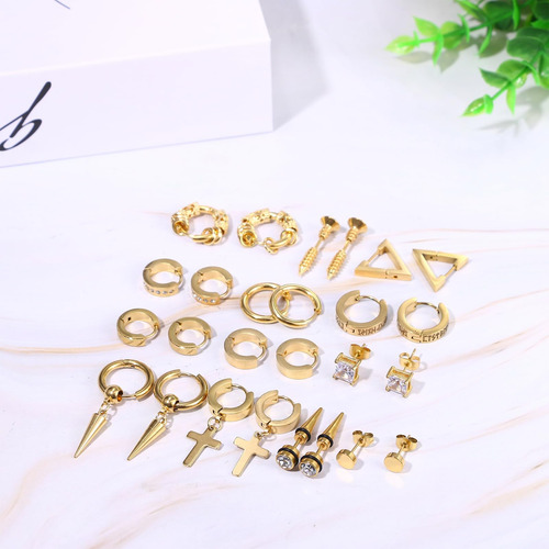 Oidea Pares De Aretes Para Hombres: Aretes De Acero Inoxidab