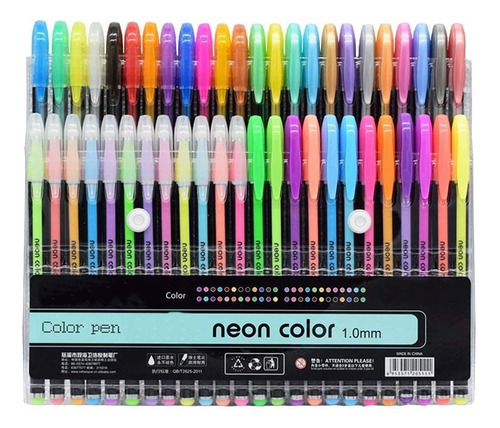 48 Pcs Neon Color Gel Pen Set Colorear Niños Sketching...