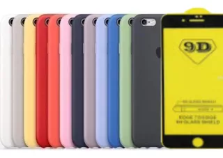 Funda Para Iph 7 Plus 8 Plus Orig Case Silicona + Vidrio 9d