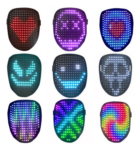 Máscara De Led Leve Para Halloween, Máscara Iluminada Para