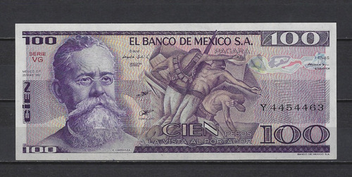 B220 México Billete 100 Pesos Año 1982 P-74e Unc