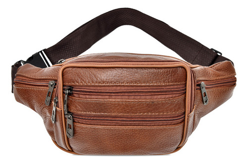 Pu Riñonera De Cuero Genuino For Hombre Con Múltiples