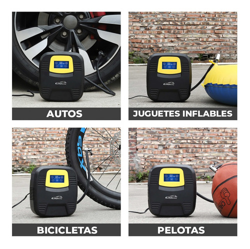 Inflador Compresor Auto 12v Bici Neumáticos Digital Tactil