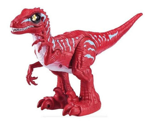 Dinossauro Raptor Vermelho Robô Alive Anda E Morde - Candide