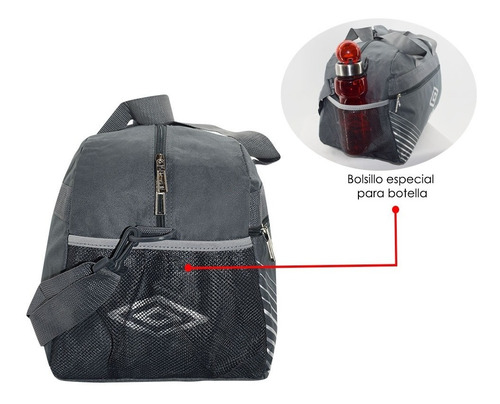 Imagen 5 de 9 de Umbro® Maletin Bolsa Deportiva, Gym, Fitnes, Viaje, Multiuso