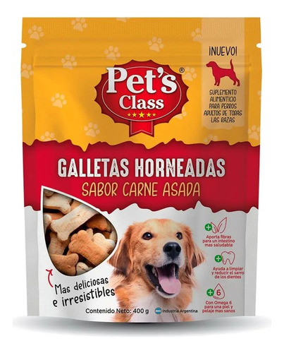 Galletas Para Perros Snack Carne Asada 400gr Pet's Class