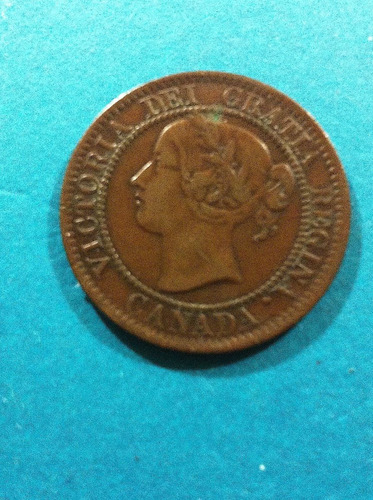 Moneda De Canadá 1¢ Grande 1859 Ex+ Oferta Reina Victoria