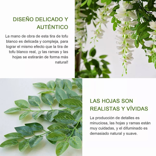4pzs Guirnalda Wisteria Flores Artificial Decoración Boda