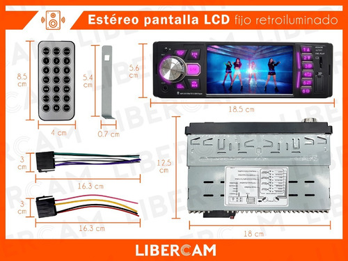 Imagen 4 de 10 de Stereo Pantalla 4 Pulgadas Usb Sd Mp5 Bluetooth Car Auto