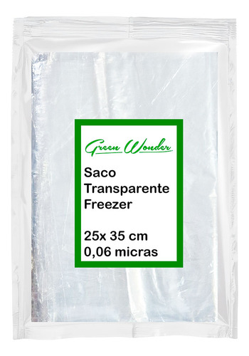 100 Saco Plástico 25x35 Freezer Fruta Lixo Transparente 0,06