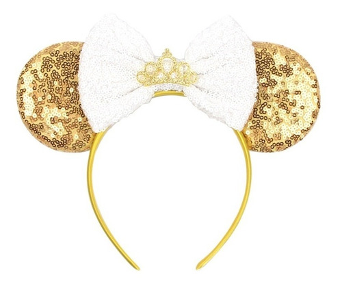 Orejas Corona Princesa Minnie Mouse Mickey Diadema Dorado