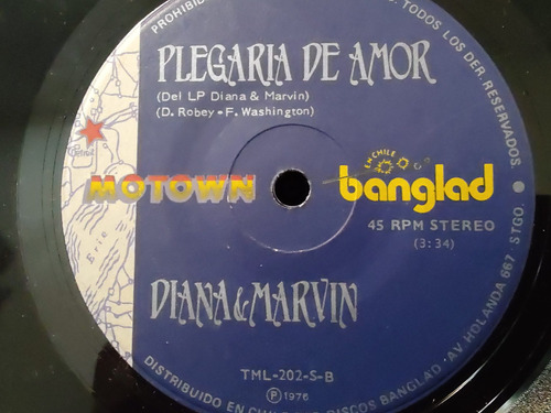 Vinilo  Single De Diana & Marvin - Plegaria De Amo(q139-d157