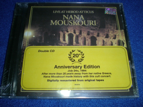 Nana Mouskouri / Live At Herod Atticus 2 Cds Nuevo (47-18)