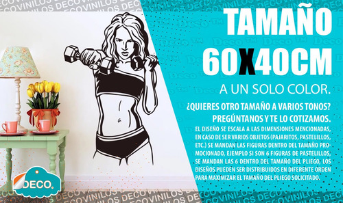 Vinil Mujer Gym Pesas Deco®