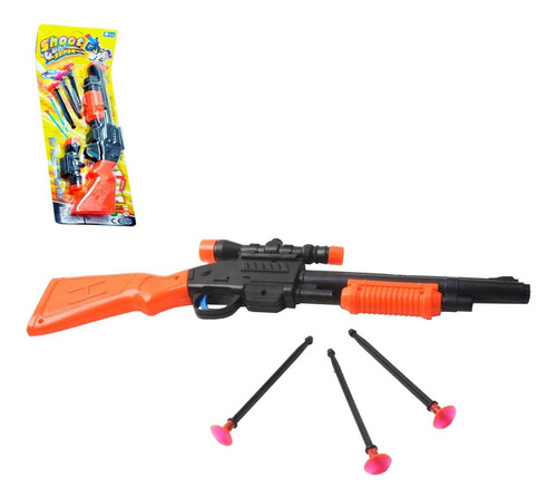 Espingarda Lança Dardo 05 Peças Brinquedo Rifle Infantil