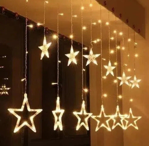Luz Led Navidad Cascada Estrella Decorativa Adorno