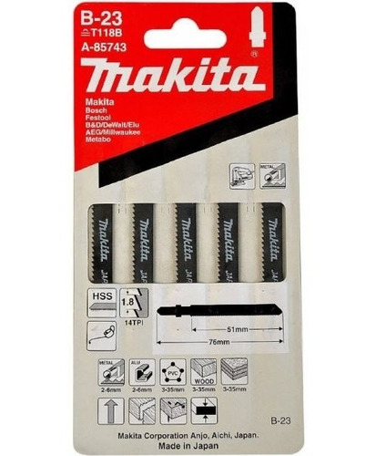 Hoja De Calar 14t X 50mm (util 51mm) Metal Makita A-85743