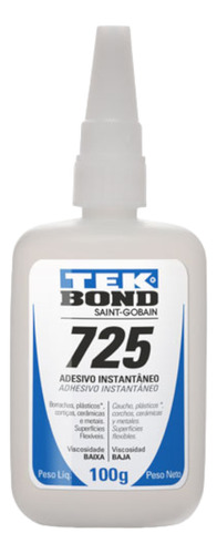 Cola Adesivo Instantânio 725 Tek Bond 100g