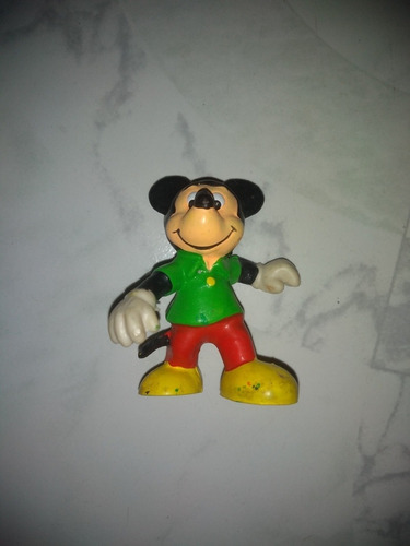 Figura Vintage Mickey Mouse Pvc Camiseta Verde Original