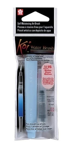 Pincel Waterbrush Sakura Koi Mediano Redondo 6 Tanque Largo