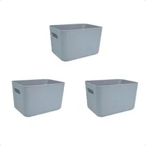 Comprar Set X3 Canastos Organizadores Deco Cajas 26x18x16 Moderna