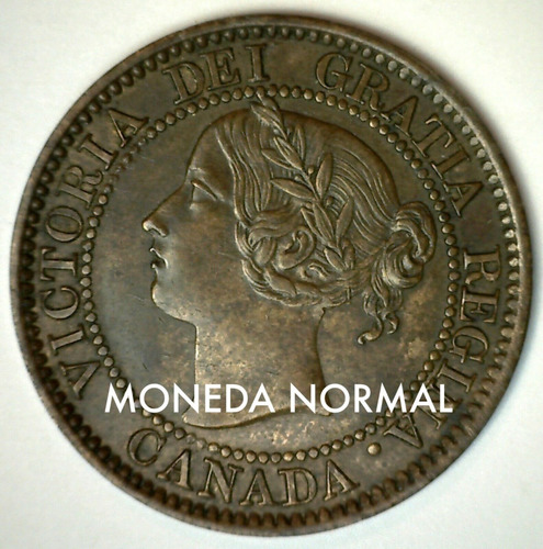 Monedas De Canadá 1¢ Grande 1859 Con Error De  Máscara .