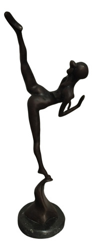 Figura Escultura De Bronce Patinado Mujer Mide 46 Cm Alto 