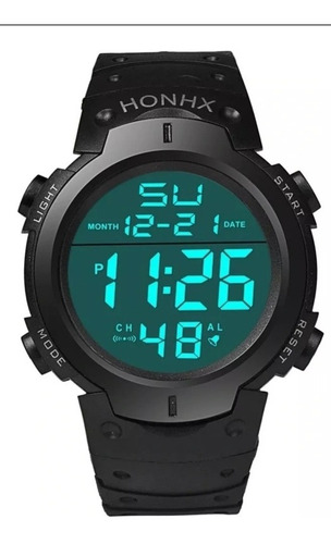 Reloj Digital Deportivo Honhx Luz Alarma Resistente Al Agua