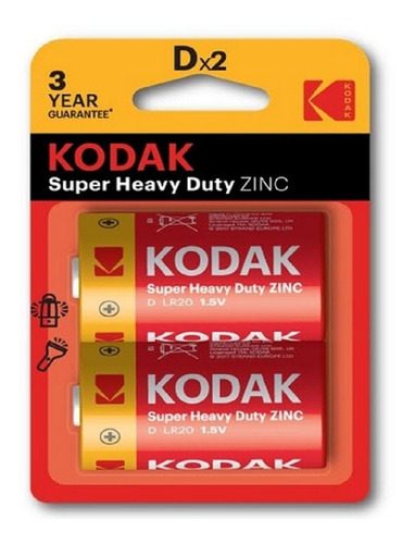 Baterías Kodak Super Heavy Duty 2-d