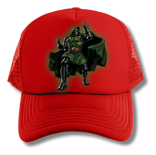 Gorra Dr. Doom 4 Fantasticos Series Geeks Red Truckers 