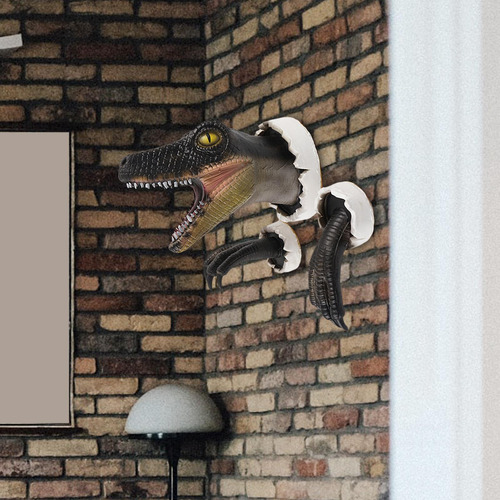 Dinosaur Wall Sculpture Realistic Velociraptor Statue Wall